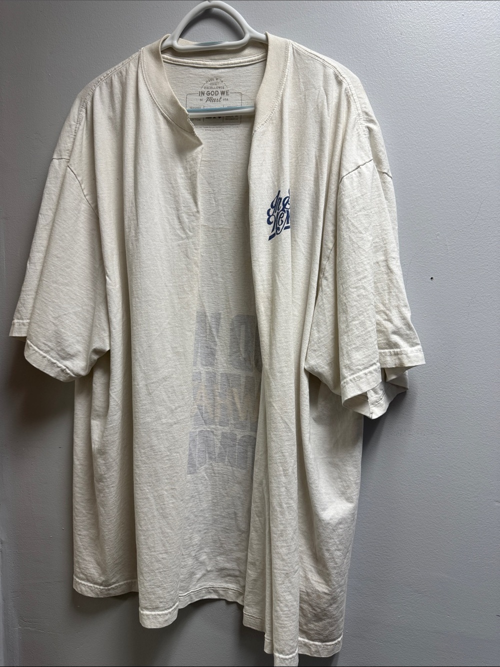 Men's Cream Short-Sleeve Graphic T-Shirt